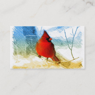 Carte De Visite oiseau cardinal rouge élégant de pays occidental