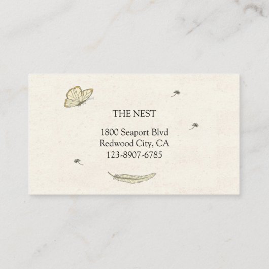 Carte De Visite Oiseau Dans Le Nid (Dos)