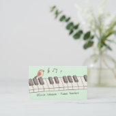 Carte De Visite Oiseau de chant sur le professeur de piano de (Debout devant)