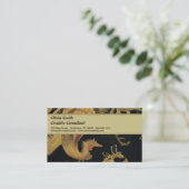 Carte De Visite Oiseau de coq d'or Classique japonais Antique (Debout devant)