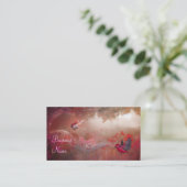 Carte de visite Oiseau de la forêt rouge rose (Debout devant)