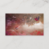 Carte de visite Oiseau de la forêt rouge rose (Dos)
