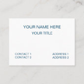 Carte De Visite Oiseau de mer à pied bleu (Dos)