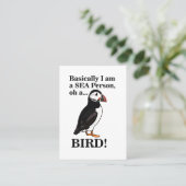 Carte De Visite Oiseau de mer Puffin Faune amusante (Debout devant)