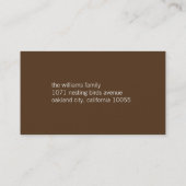 Carte De Visite Oiseau de nidification + Famille Bleu Personnalisé (Dos)