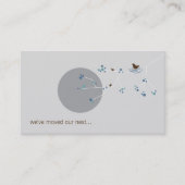 Carte De Visite Oiseau de nidification + Famille Bleu Personnalisé (Devant)