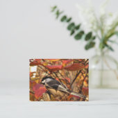 Carte De Visite Oiseau de poulet au feuillage d'automne rose ATC (Debout devant)