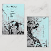 Carte De Visite OISEAU DE PRINTEMPS, bleu noir, gris (Devant / Derrière)