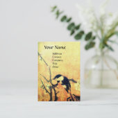 Carte De Visite OISEAU DE PRINTEMPS brun jaune (Debout devant)