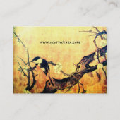 Carte De Visite OISEAU DE PRINTEMPS brun jaune (Dos)