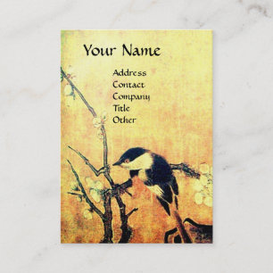 Carte De Visite OISEAU DE PRINTEMPS brun jaune