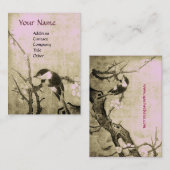 Carte De Visite OISEAU DE PRINTEMPS, brun rose (Devant / Derrière)