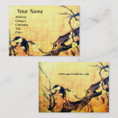 Carte De Visite OISEAU DE PRINTEMPS jaune brun (Devant / Derrière)