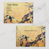 Carte De Visite OISEAU DE PRINTEMPS, jaune brun (Devant / Derrière)