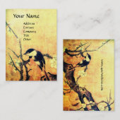 Carte De Visite OISEAU DE PRINTEMPS jaune brun (Devant / Derrière)