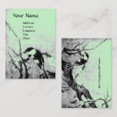 Carte De Visite OISEAU DE PRINTEMPS, noir, gris, vert (Devant / Derrière)
