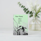 Carte De Visite OISEAU DE PRINTEMPS, noir, gris, vert (Debout devant)