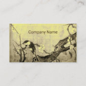 Carte De Visite OISEAU DE PRINTEMPS SUR FLEURS ARBRE Brown Jaune F (Dos)