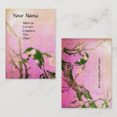 Carte De Visite OISEAU DE PRINTEMPS, violet rose (Devant / Derrière)