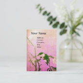 Carte De Visite OISEAU DE PRINTEMPS, violet rose (Debout devant)