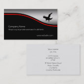 Carte De Visite Oiseau de Raven de vol, bruissement rouge, (Devant / Derrière)