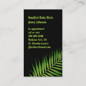 Carte De Visite Oiseau d'éleveur de perroquets Avion brillant Love (Dos)