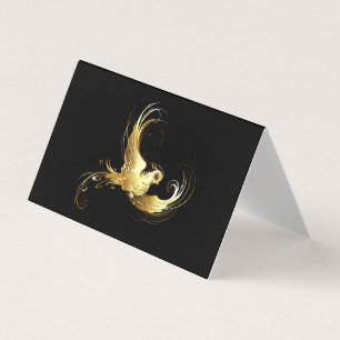 Carte De Visite Oiseau d'or sur Arrière - plan noir