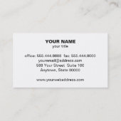 Carte De Visite Oiseau et couronne (Dos)