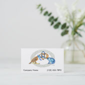 Carte De Visite Oiseau et lapin celtiques avec cadre (Debout devant)