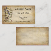 Carte De Visite Oiseau floral de manuscrit médiéval (Devant / Derrière)