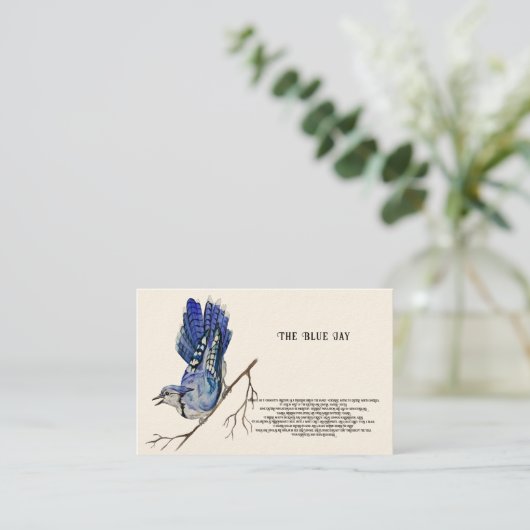 Carte De Visite Oiseau forestier Blue Jay (Debout devant)