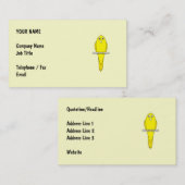 Carte De Visite Oiseau jaune. Canari (Devant / Derrière)