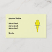 Carte De Visite Oiseau jaune. Canari (Dos)