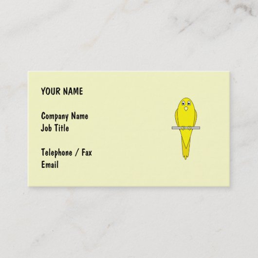 Carte De Visite Oiseau jaune. Canari (Devant)