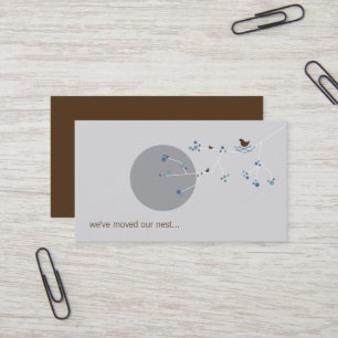 Carte De Visite Oiseau nichant + Famille Bleue Adresse de nouvelle