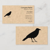 Carte De Visite Oiseau noir de corneille sur un modèle de (Devant / Derrière)
