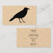 Carte De Visite Oiseau noir de corneille sur un modèle de (Devant / Derrière)