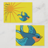 Carte De Visite Oiseau - potelé (Devant / Derrière)