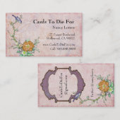 Carte De Visite Oiseau pourpre sur une branche (Devant / Derrière)