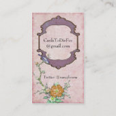 Carte De Visite Oiseau pourpre sur une branche (Dos)