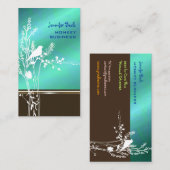 Carte De Visite Oiseau rétro sur une branche (Devant / Derrière)