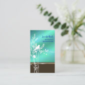 Carte De Visite Oiseau rétro sur une branche (Debout devant)