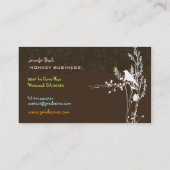 Carte De Visite Oiseau rétro sur une branche + damas (Dos)