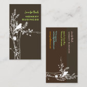 Carte De Visite Oiseau rétro sur une branche/DO-IT-YOURSELF arrièr (Devant / Derrière)