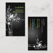 Carte De Visite Oiseau rétro sur une branche + graphite (Devant / Derrière)