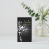 Carte De Visite Oiseau rétro sur une branche + graphite (Debout devant)