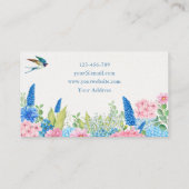 Carte De Visite Oiseau rose bleu (Dos)