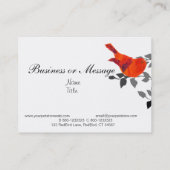 Carte De Visite Oiseau rouge assis sur une branche (Dos)