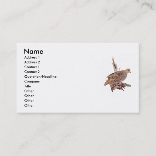 Carte De Visite oiseau sauvage (Devant)