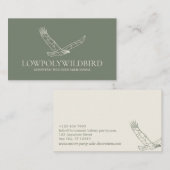 Carte De Visite Oiseau sauvage de l'espèce verte Lowpoly (Devant / Derrière)